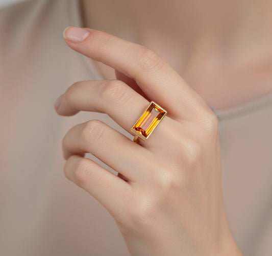 Gloria Ring | Citrine, Polished Gold
