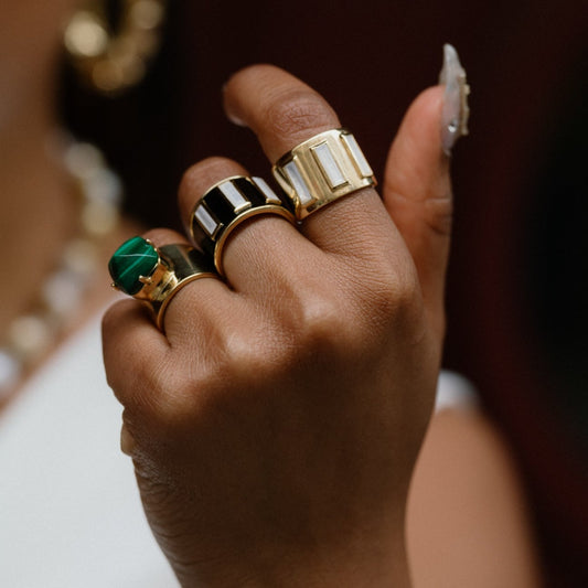 Serenity Lilly Ring | Sugarloaf Malachite, Gold Vermeil