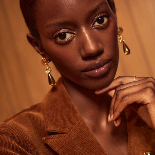 Drop of Honey Earrings | Solid Yellow Gold