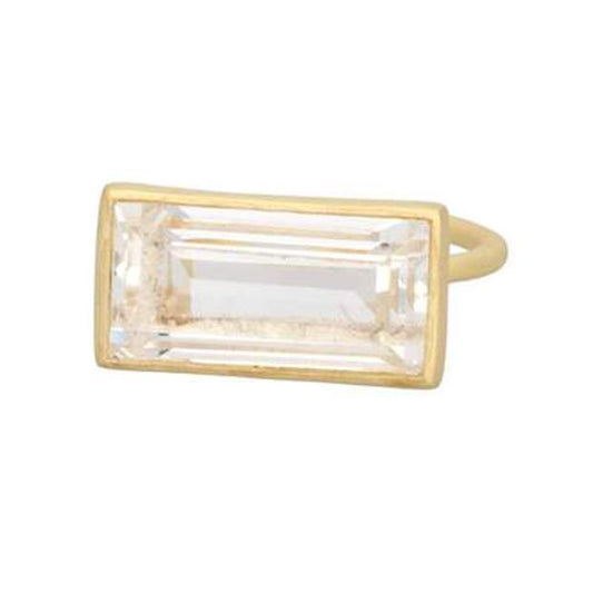 Gloria Ring | Clear Quartz, Matte Gold