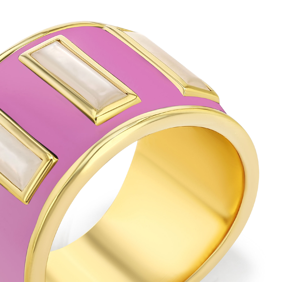 Gigi Enamel Ring | Pink-Purple