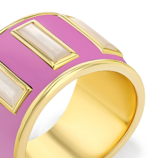 Gigi Enamel Ring | Pink-Purple