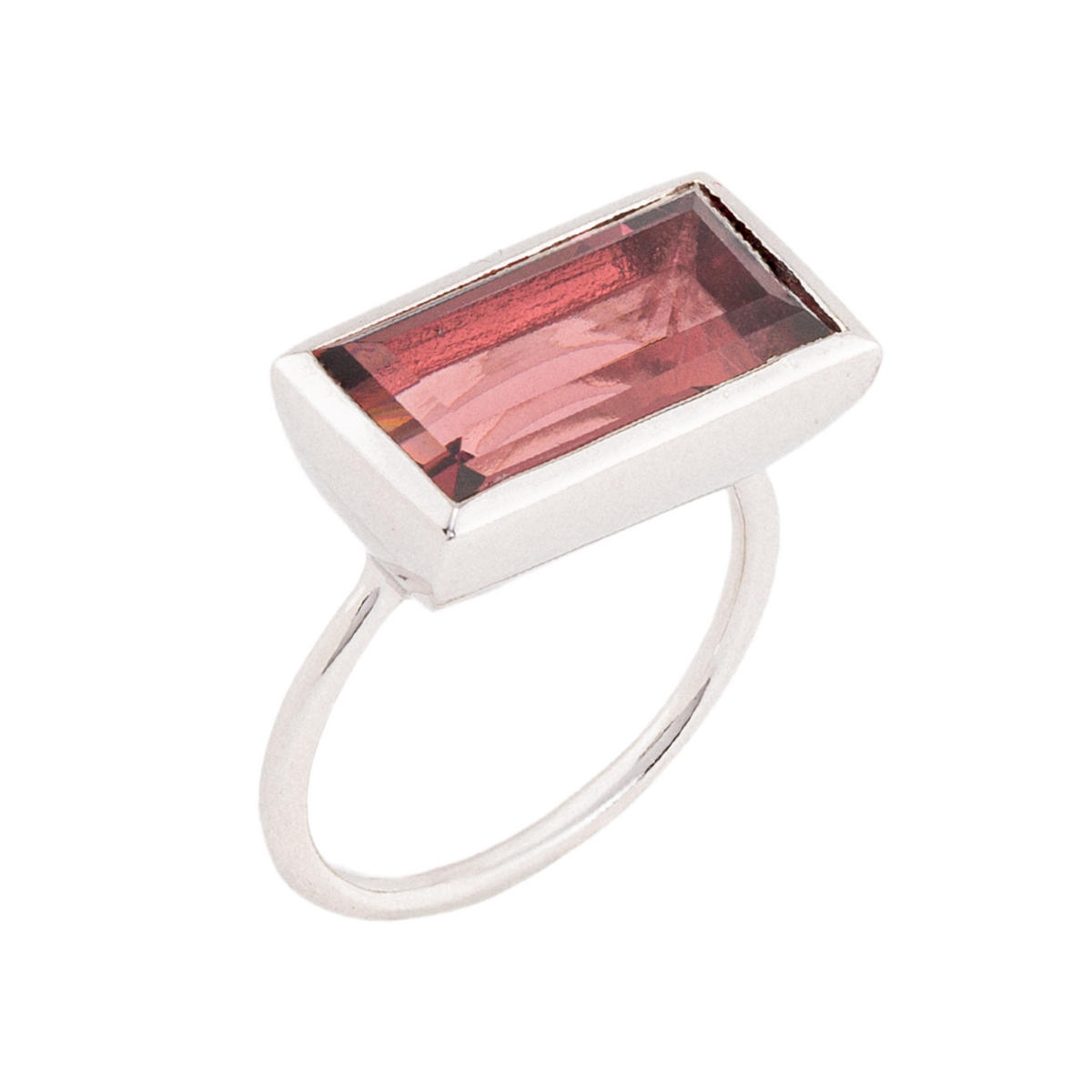Gloria Ring | Brown Garnet, White Rhodium