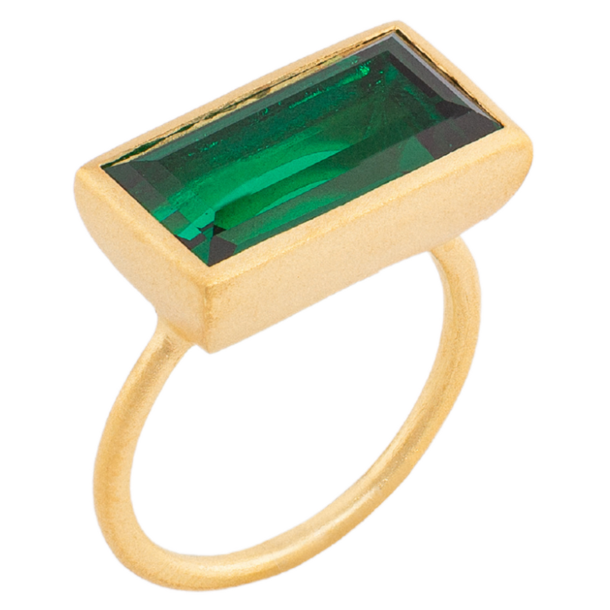 Gloria Ring | Green Quartz, Matte Gold