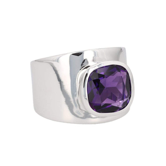 Lilly Ring | Amethyst, White Rhodium