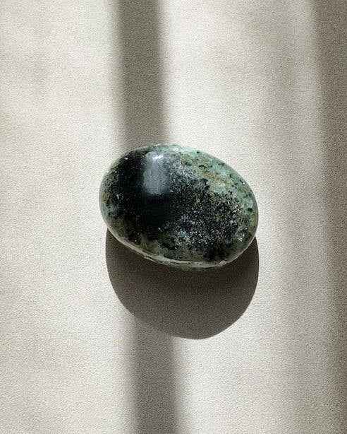 CLEAR fuchsite kyanite, silver green with blue flecks
