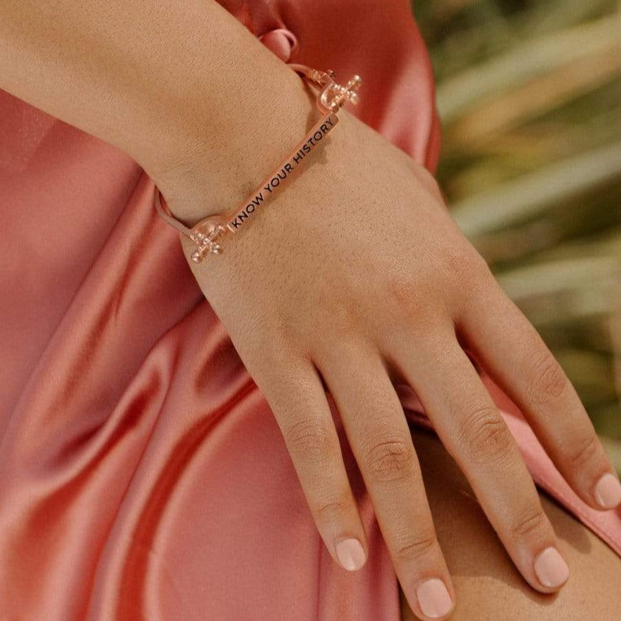 Adore Adorn Bracelet Know Your History Bracelet in Rose Gold