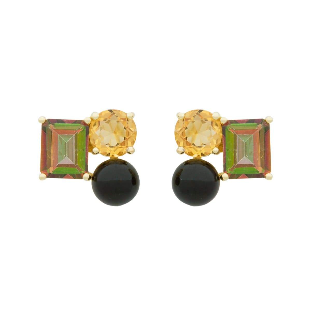 Haevan Studded Earrings | Mystic Topaz, 14K Gold Plated