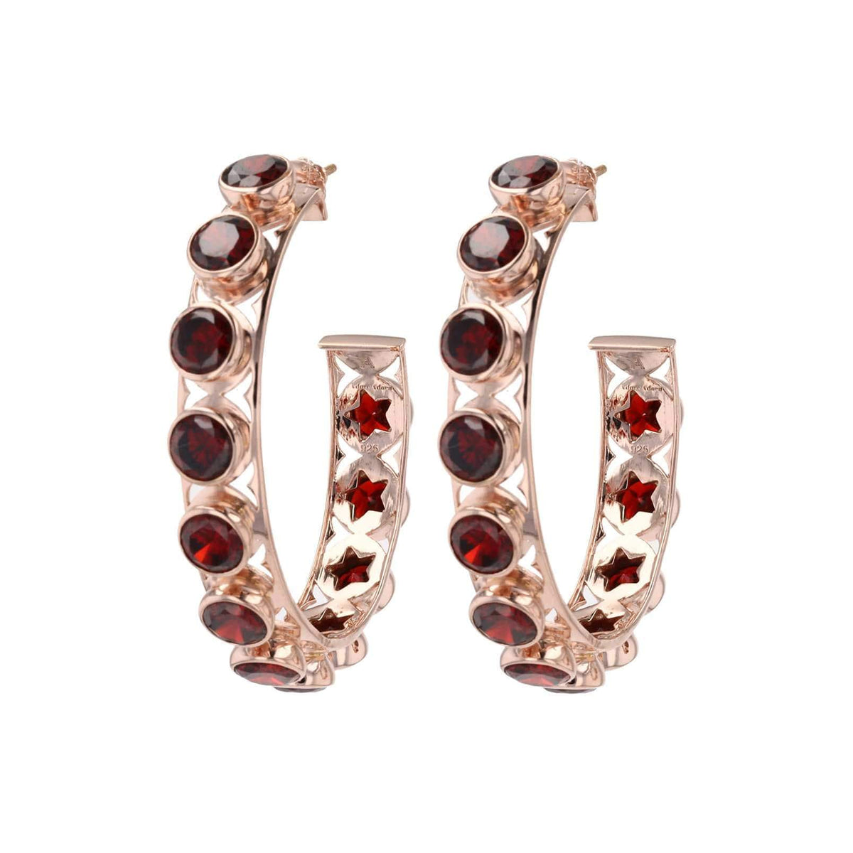 https://cdn.shopify.com/s/files/1/2525/7200/files/SHARI_HOOPS_ROSE_GOLD_RED_GARNET_75529f8e-e98f-4374-899f-0187dfc74cb4.mp4?360=true, Options: Red Garnet